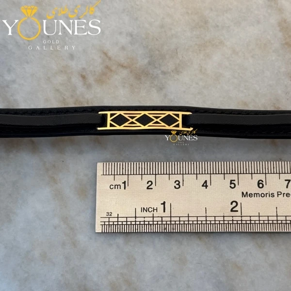 دستبند طلا چرم مردانه L164